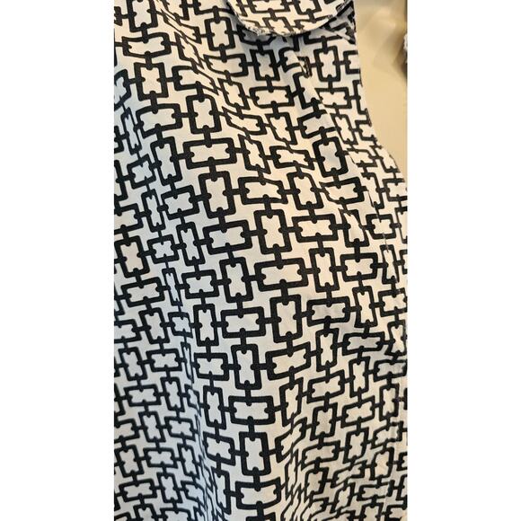 Foxcroft Easy Care Pinpoint Stretch Chain Print Button-Up Shirt Womens XL black - Picture 3 of 8